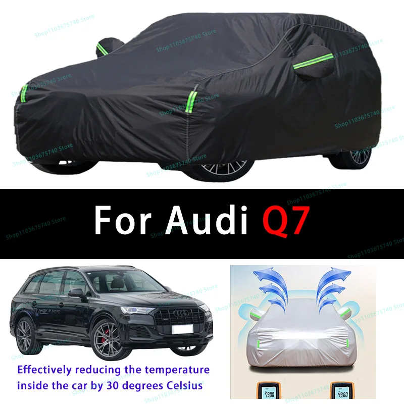 For Audi Q7 Summer Full Car Covers Outdoor Sun uv Protection Dust Cooling Protective Auto Protective Cover